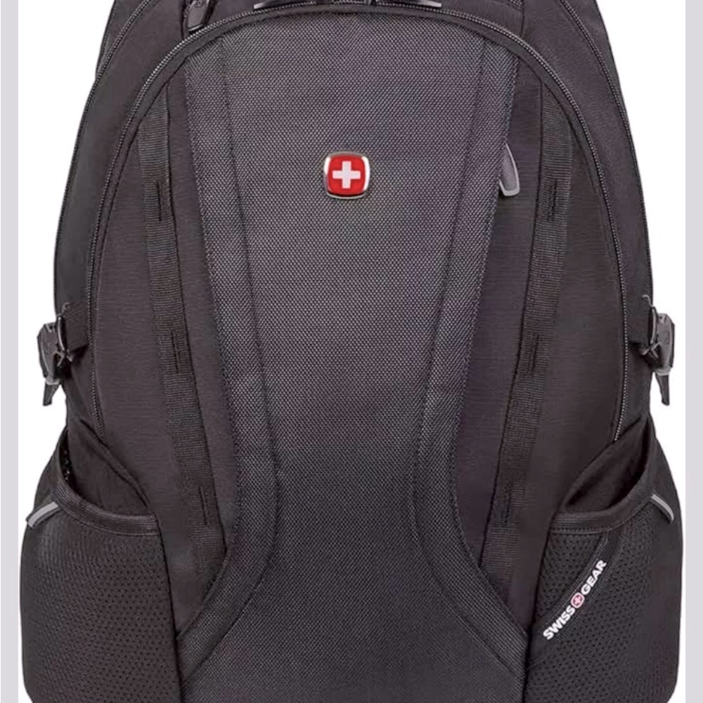 SwissGear Black Laptop Backpack with Red Accents - Picture 4 of 12